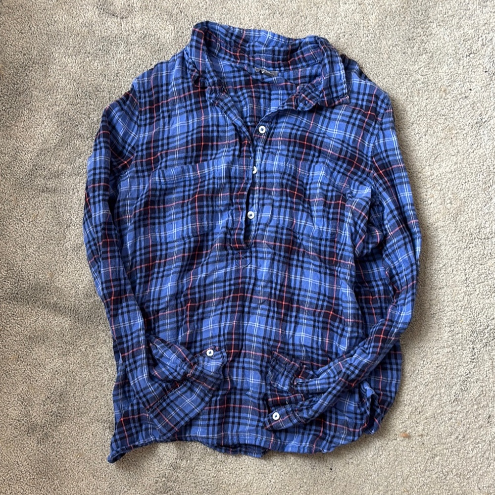 AERIE Blue Plaid Women’s Flannel
